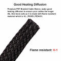 Black Expandable Braided Sleeving Auto Wire Harness Cover Sleeve for Cable and Hose Protection